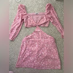 Pink cutout dress